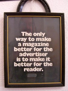 sign on the wall at Western Horseman magazine