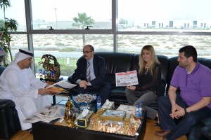 In the office of Mr. Faisal Salem Bin Haider with Hala Hatem, director, sales and marketing and Samer Sabri Abdel Qader, director, pre-press & digital