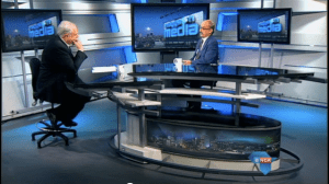 On the set of Maggs on Media, eNCA television, South Africa.