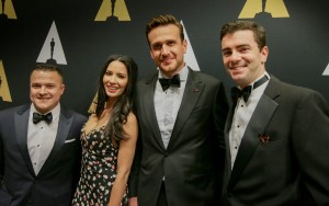 Cameron Connors, Olivia Munn, Jason Segel, Ryan D'Agostino, photo by Eric Heimbold.