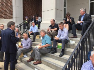 Magazine and Magazine Media CEOs, Editors, Publishers, Distributors, and Marketers enjoy a cozy lunch during a break at the ACT 6 Experience. April 2016.